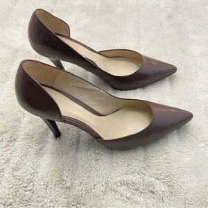 Colin Stuart d’Orsay Brown Leather Pointed Toe Heels Pumps Size 9